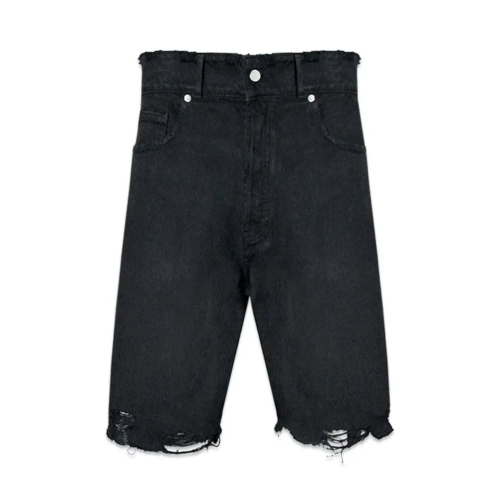 Frayed Baggy Denim Shorts - ASKYURSELF - VENTURER