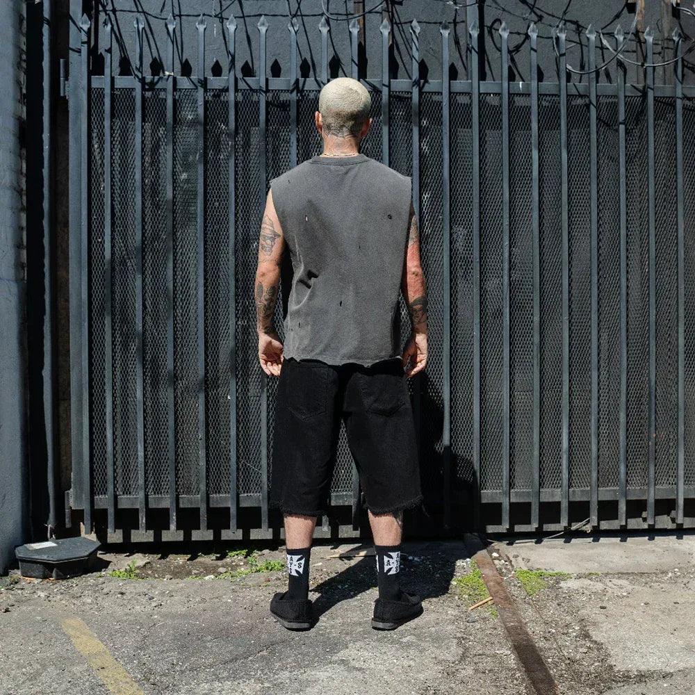 Frayed Baggy Denim Shorts - ASKYURSELF - VENTURER