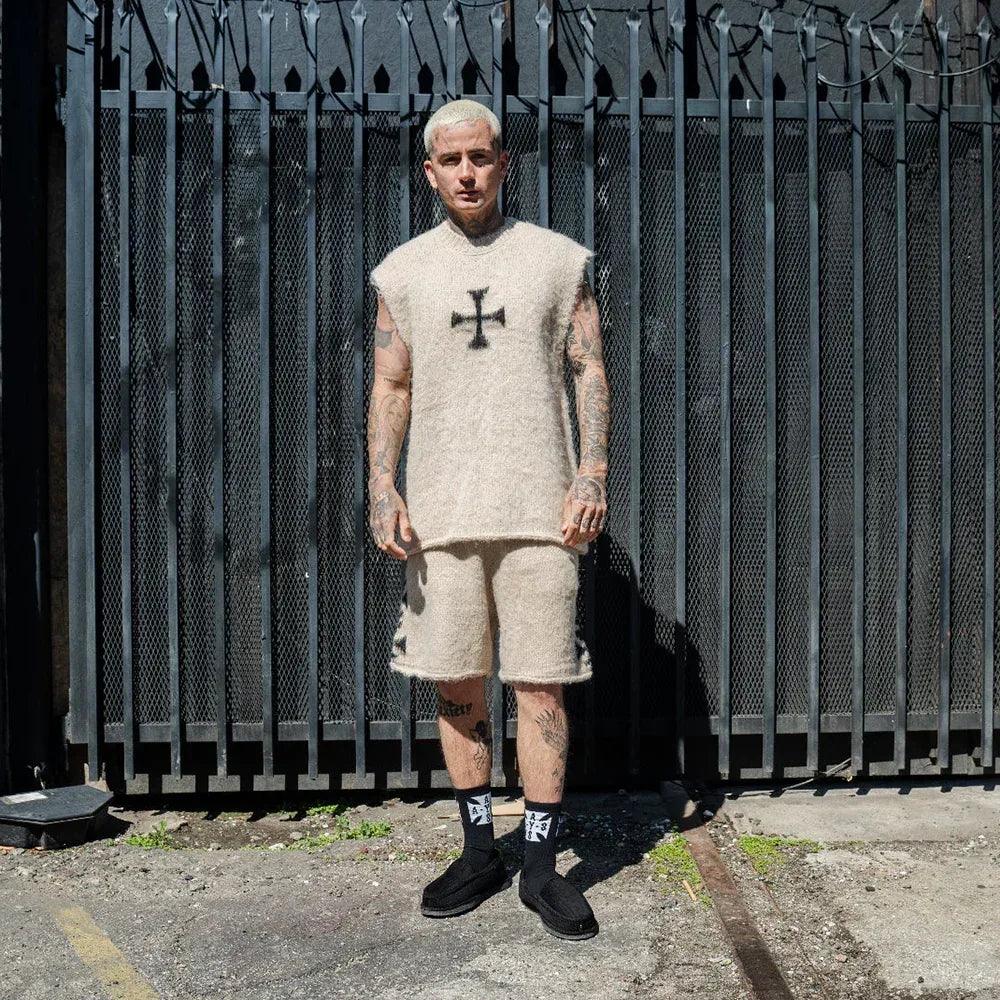 Brushed Cross Knit Shorts - ASKYURSELF - VENTURER