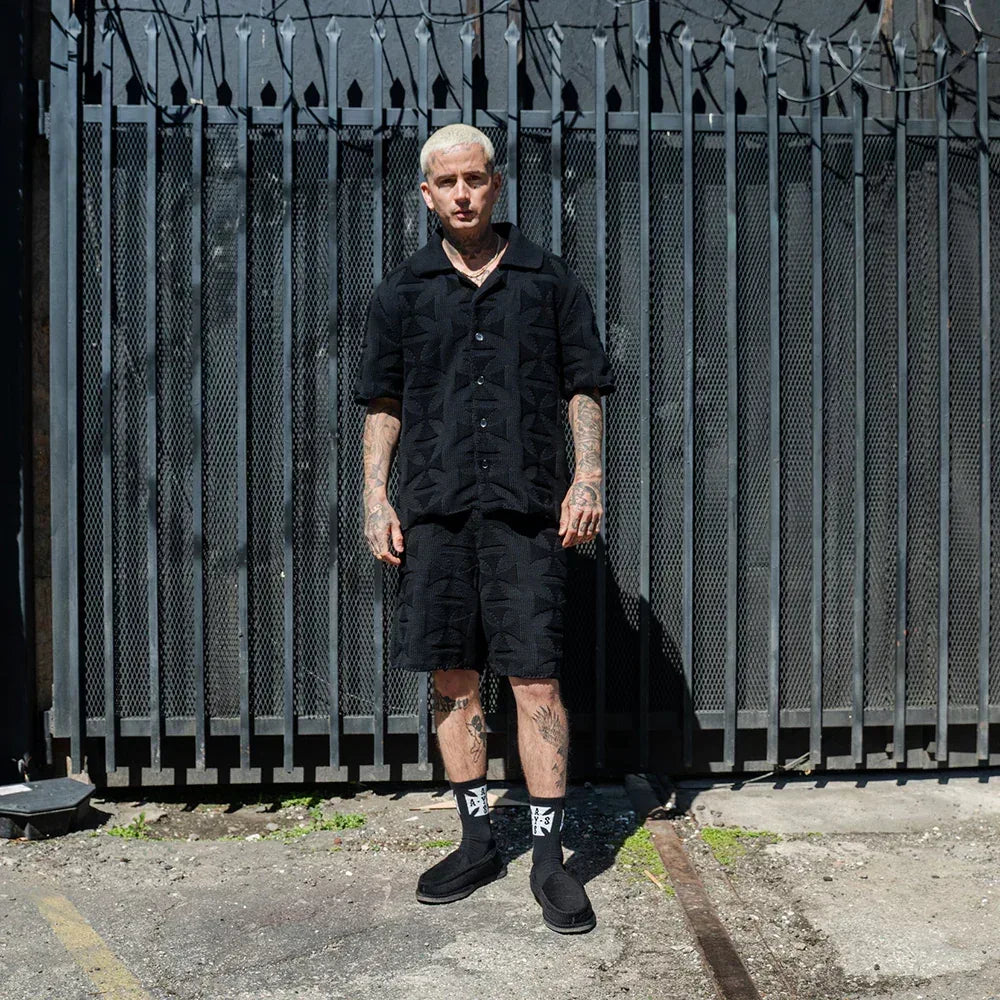 Mono Cross Knit Shorts - ASKYURSELF - VENTURER