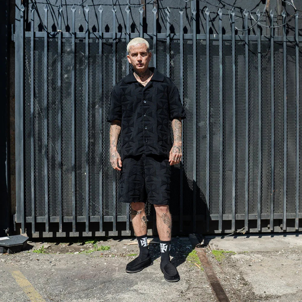 Mono Cross Knit Shorts - ASKYURSELF - VENTURER