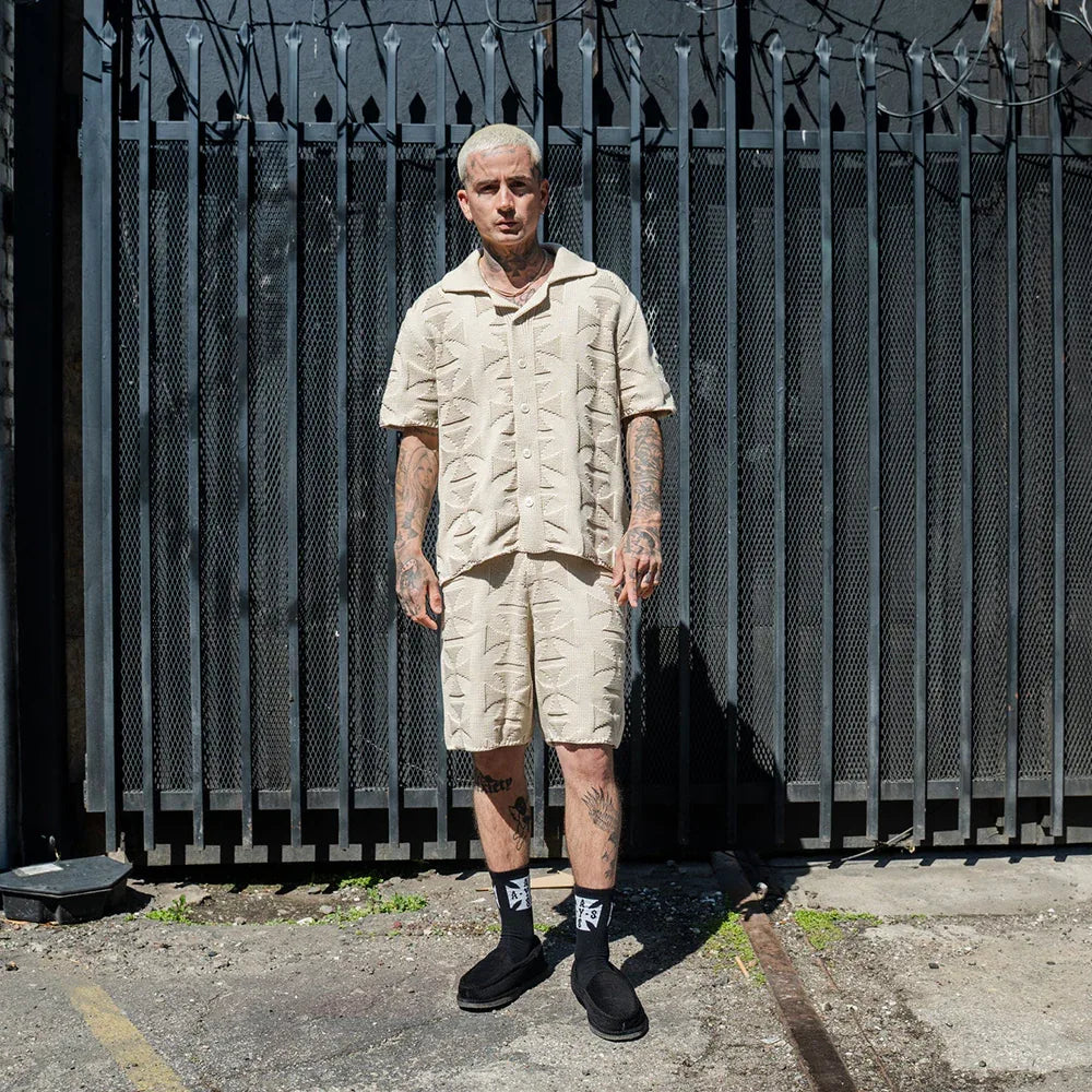 Mono Cross Knit Shorts - ASKYURSELF - VENTURER