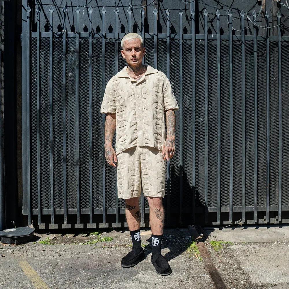 Mono Cross Knit Shirt - ASKYURSELF - VENTURER
