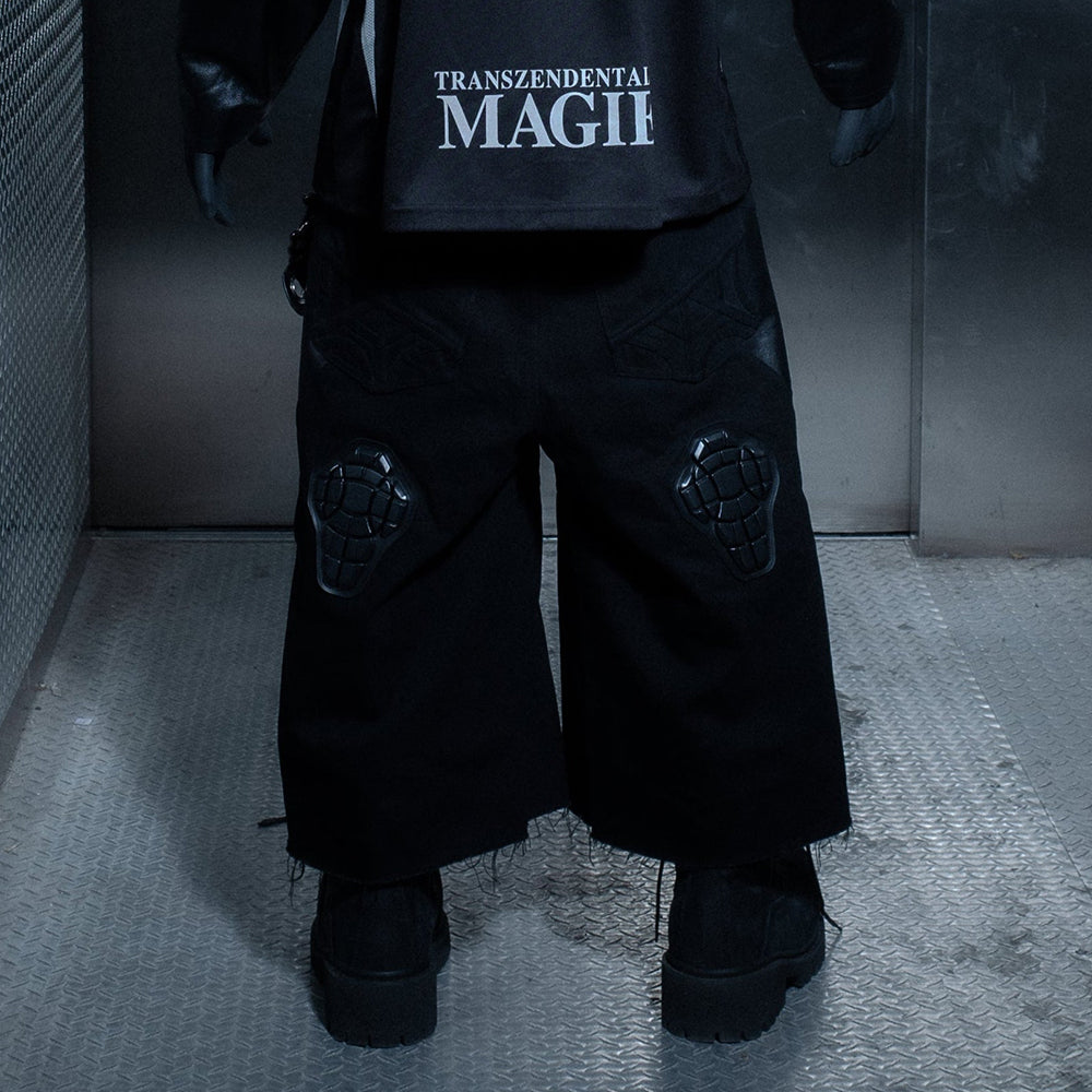 Nocturne Leather 3/4 Capri Padded Denim