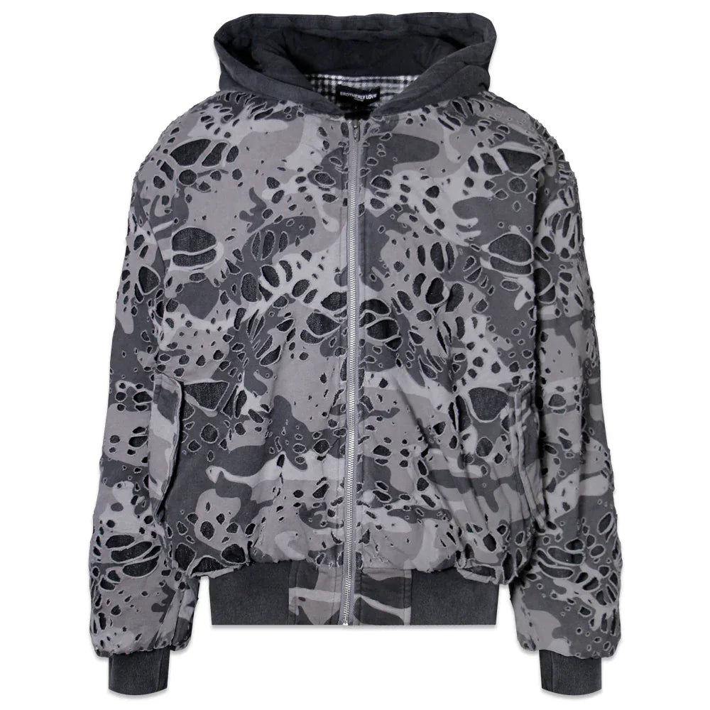 Mudcamo Burnedweb Denim Bomber - BROTHERLY LOVE - VENTURER