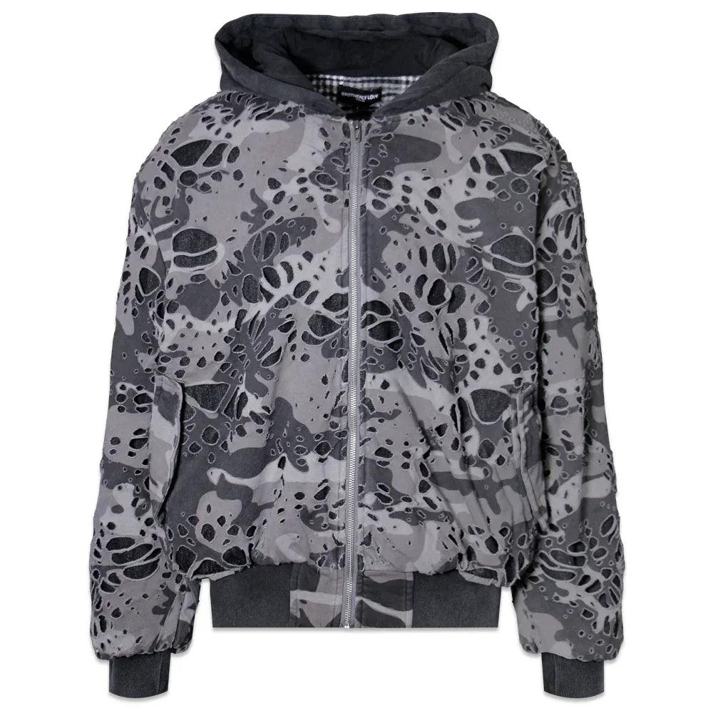Mudcamo Burnedweb Denim Bomber - BROTHERLY LOVE - VENTURER