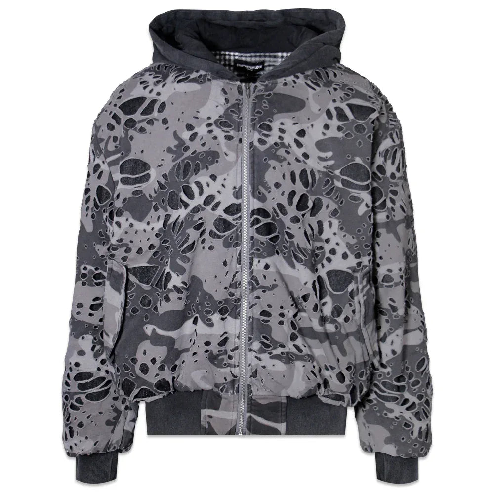 Mudcamo Burnedweb Denim Bomber - BROTHERLY LOVE - VENTURER