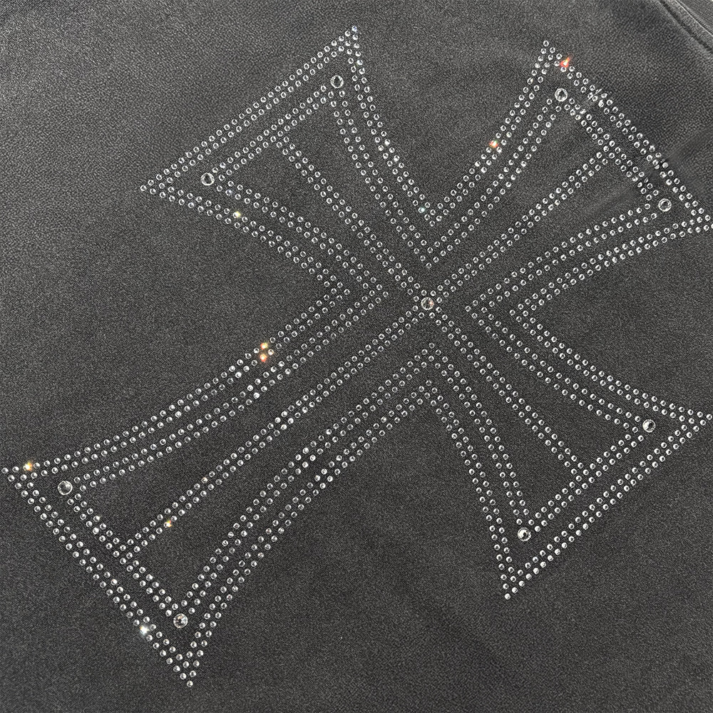 Outline Cross Rhinestone Tee