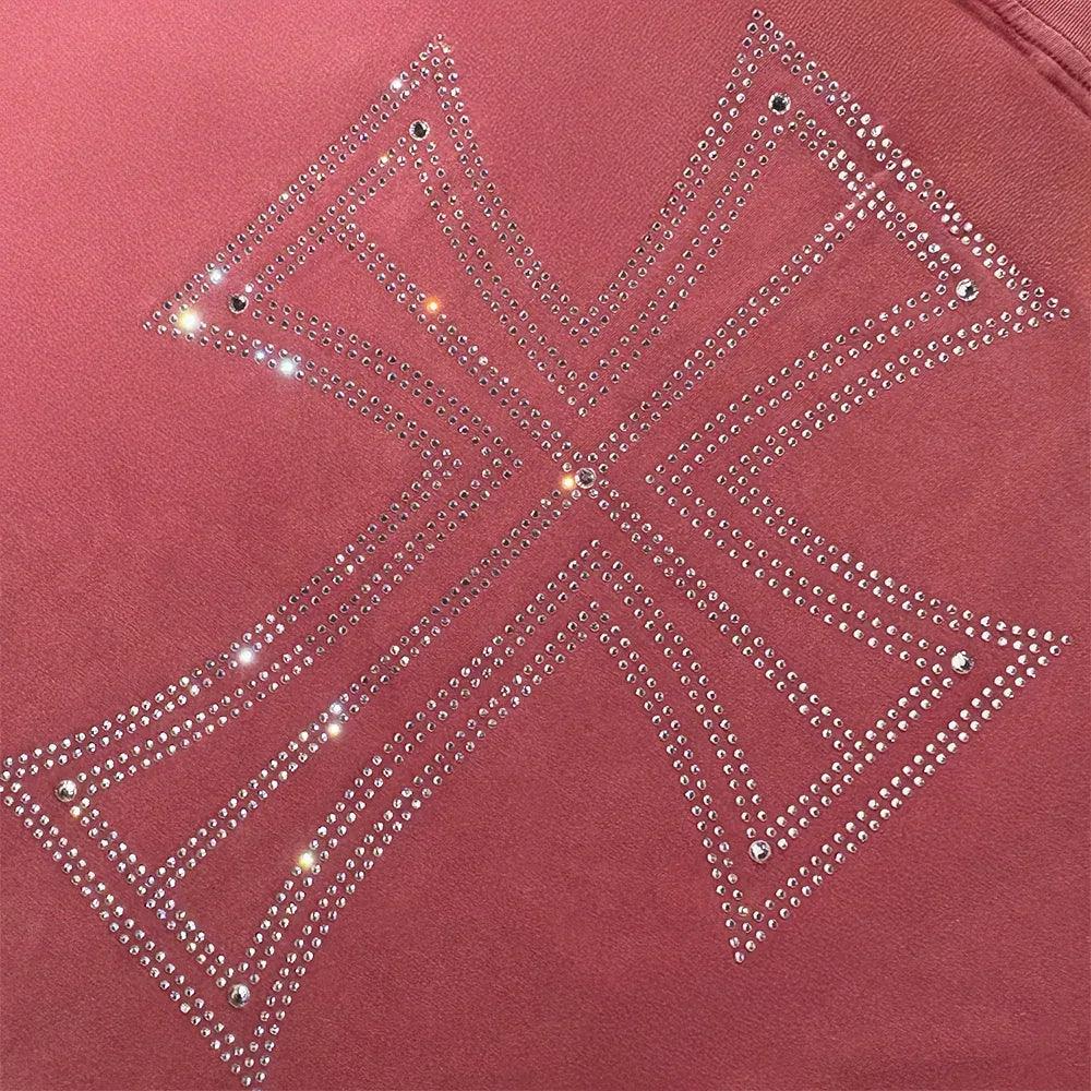 Outline Cross Rhinestone Tee - UNKNOWN LONDON - VENTURER