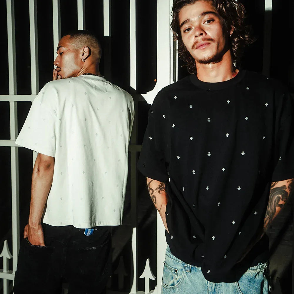 Tiny Cross Glitter Tee - UNKNOWN LONDON - VENTURER