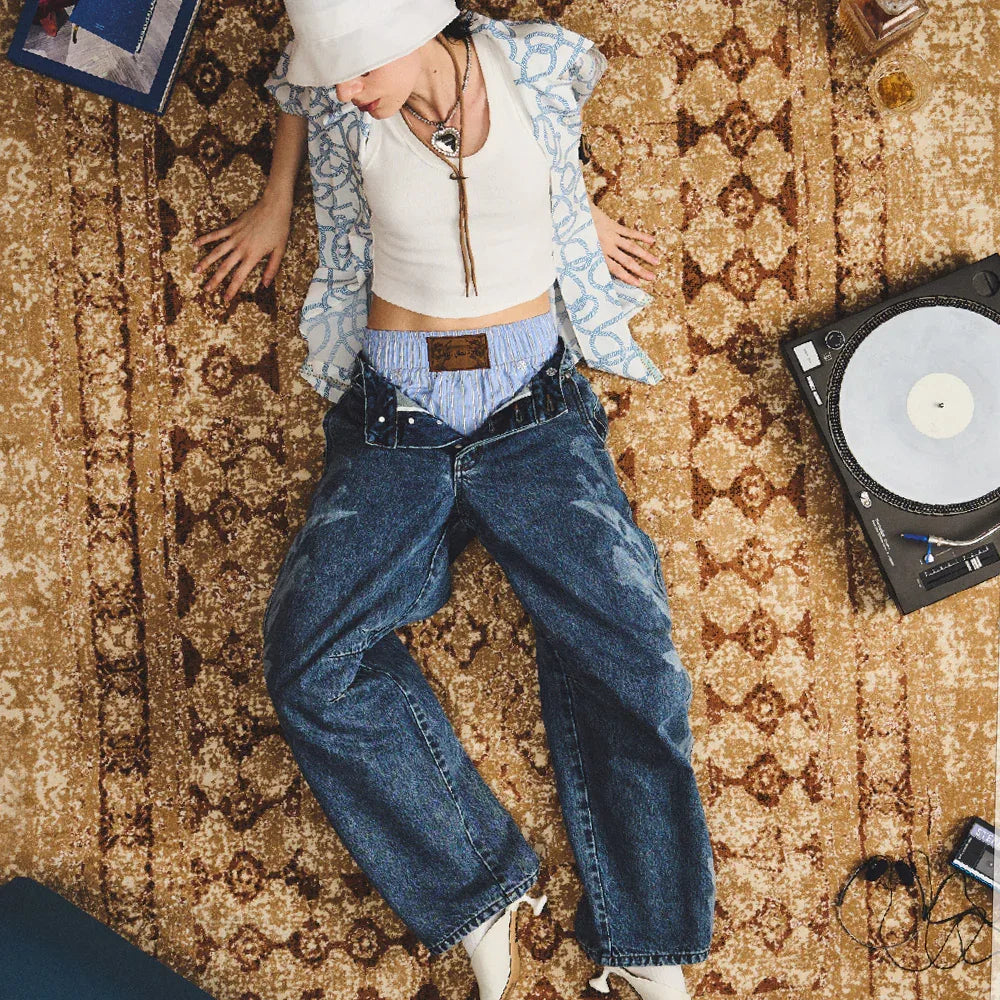 Fluid Dual Waist Baggy Denim - BIRTH OF ROYAL CHILD - VENTURER