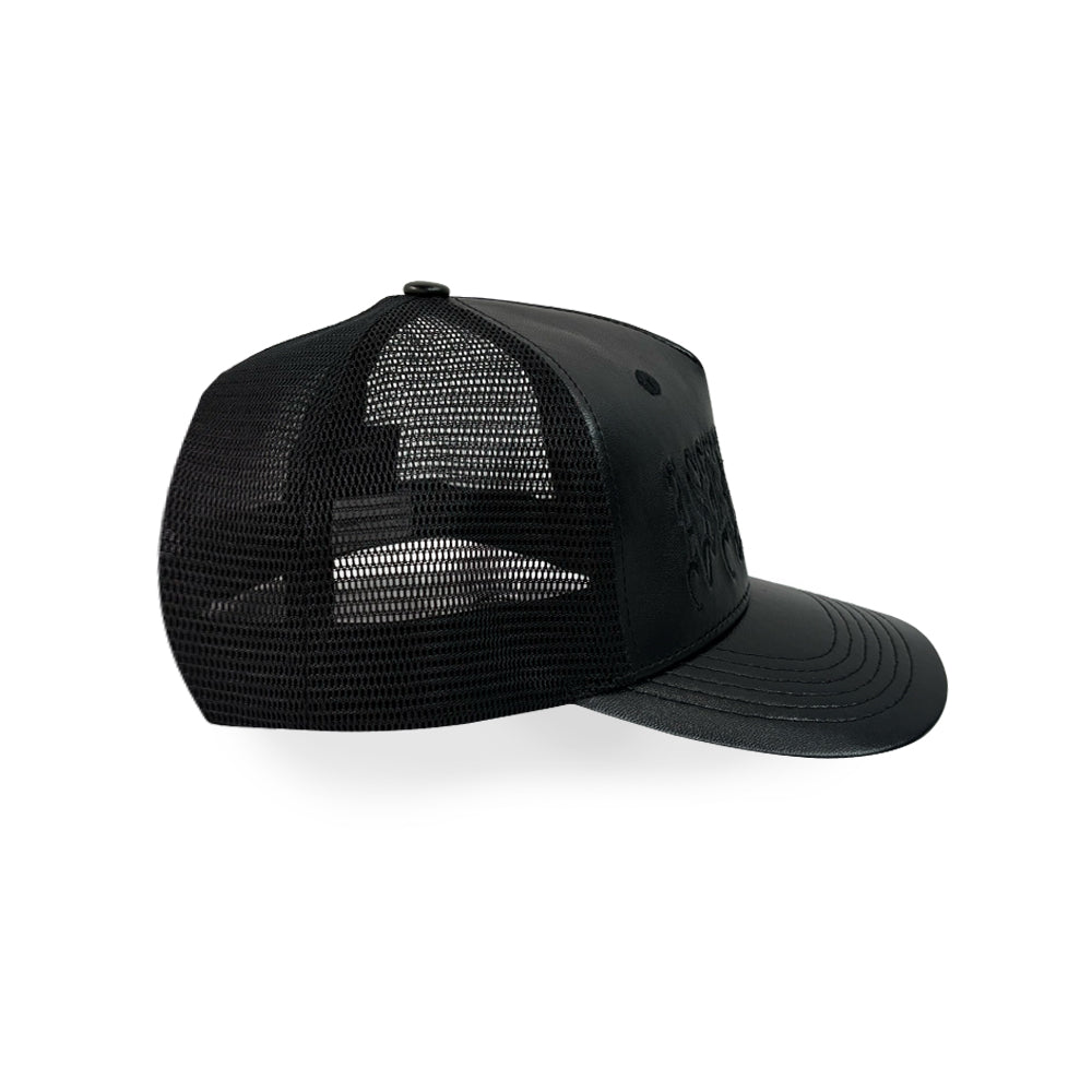 Goth Leather Trucker Cap