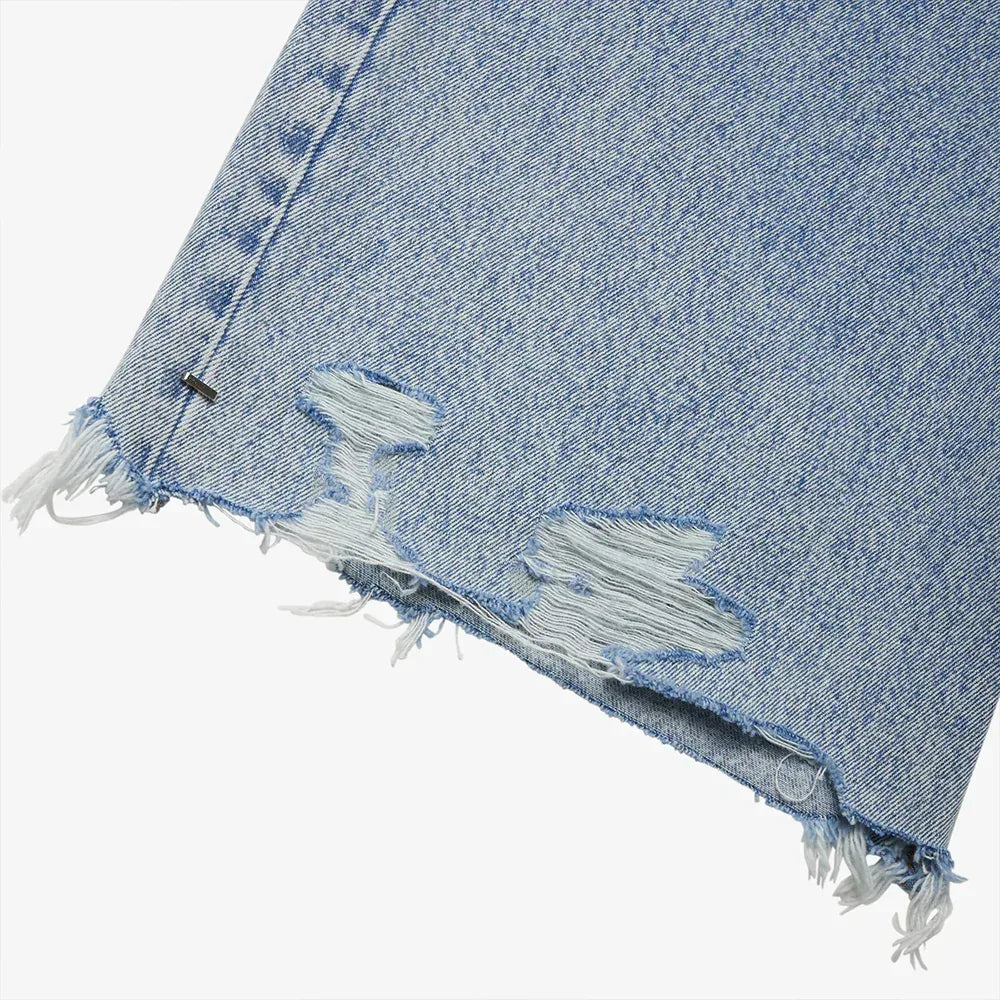 Frayed Baggy Denim Shorts - ASKYURSELF - VENTURER