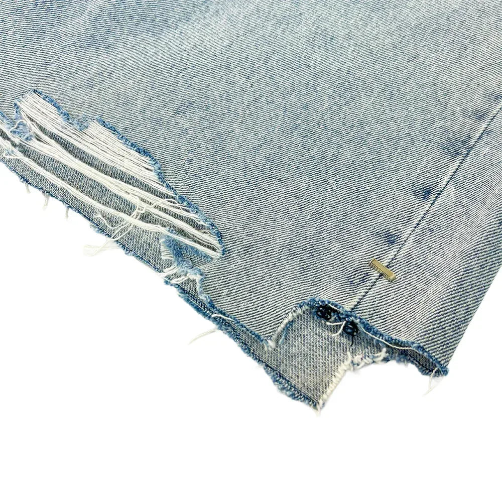 Frayed Baggy Denim Shorts - ASKYURSELF - VENTURER