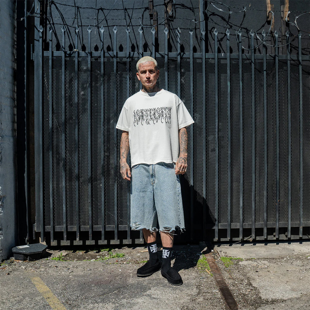 Frayed Baggy Denim Shorts