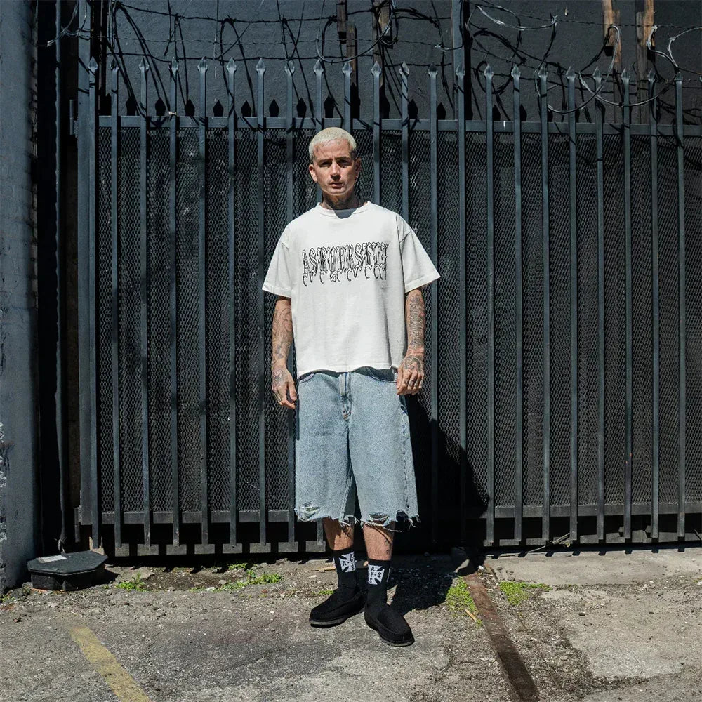 Frayed Baggy Denim Shorts - ASKYURSELF - VENTURER