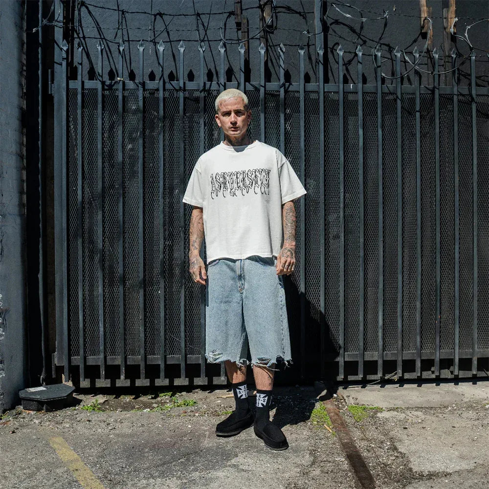 Frayed Baggy Denim Shorts - ASKYURSELF - VENTURER