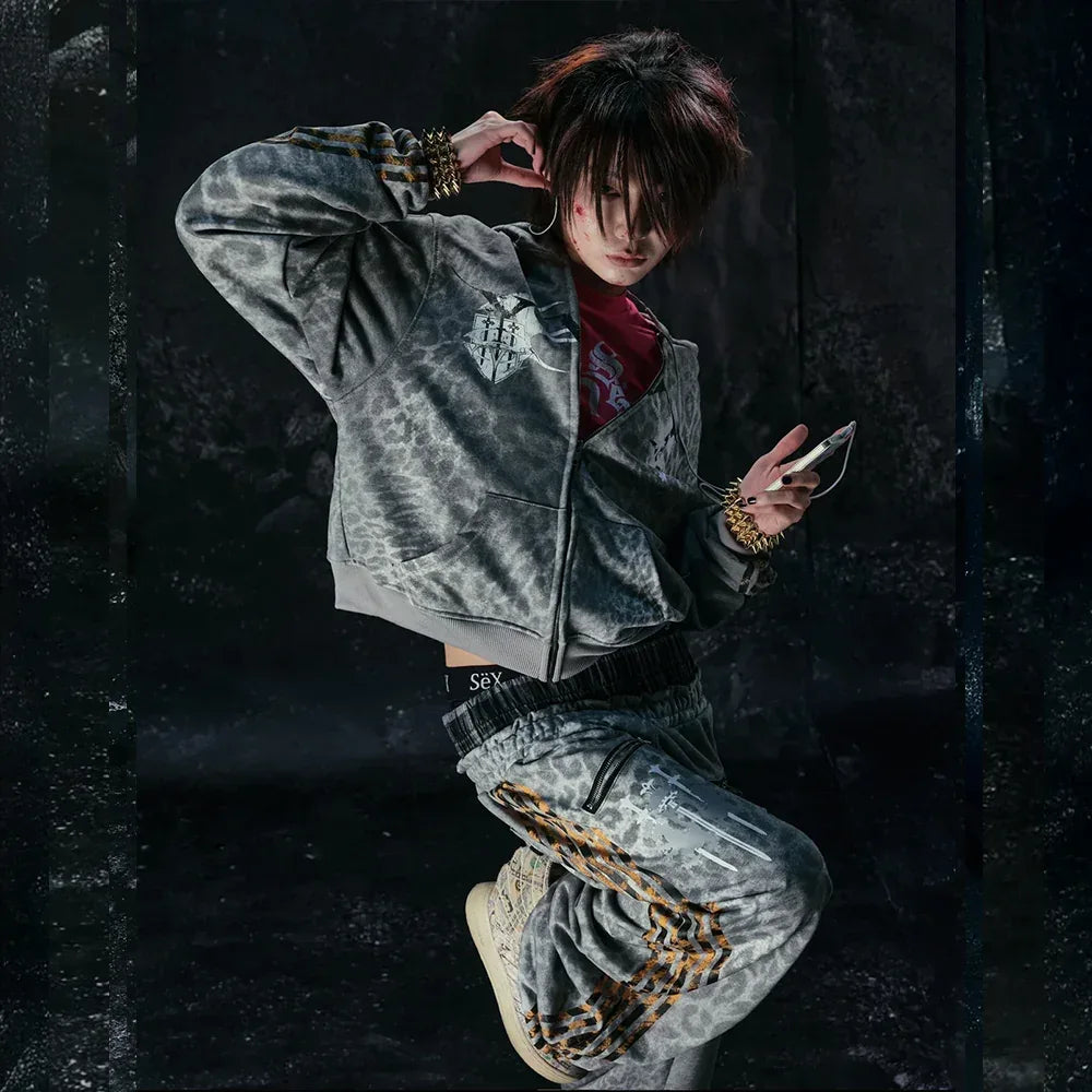 Leopard Royal Knight Club Waxed Pants - COZY WORLDWIDE - VENTURER