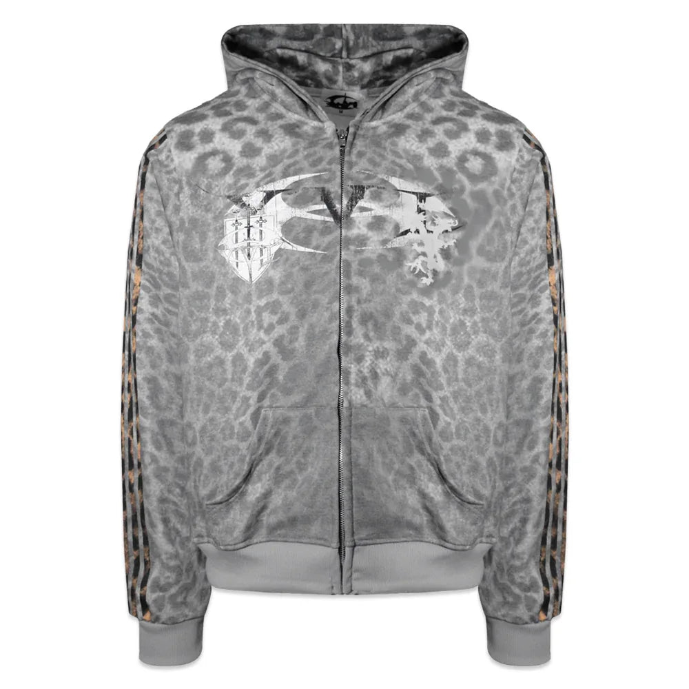 Leopard Royal Knight Club Waxed Hoodie - COZY WORLDWIDE - VENTURER