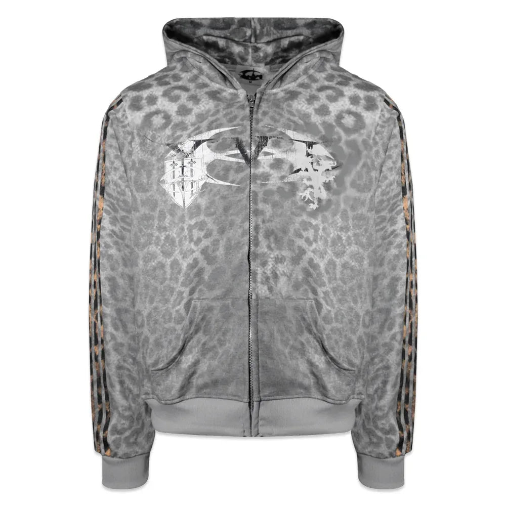 Leopard Royal Knight Club Waxed Hoodie - COZY WORLDWIDE - VENTURER