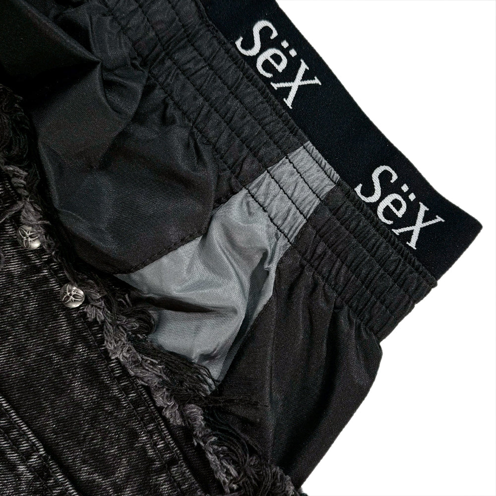 Tripple Layer Waxed Flared Jeans