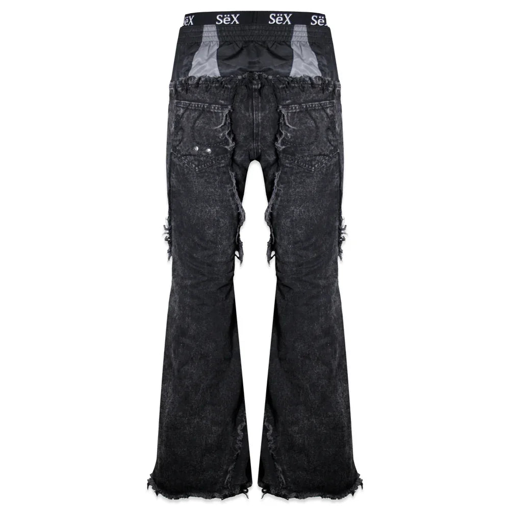 Tripple Layer Waxed Flared Jeans - COZY WORLDWIDE - VENTURER