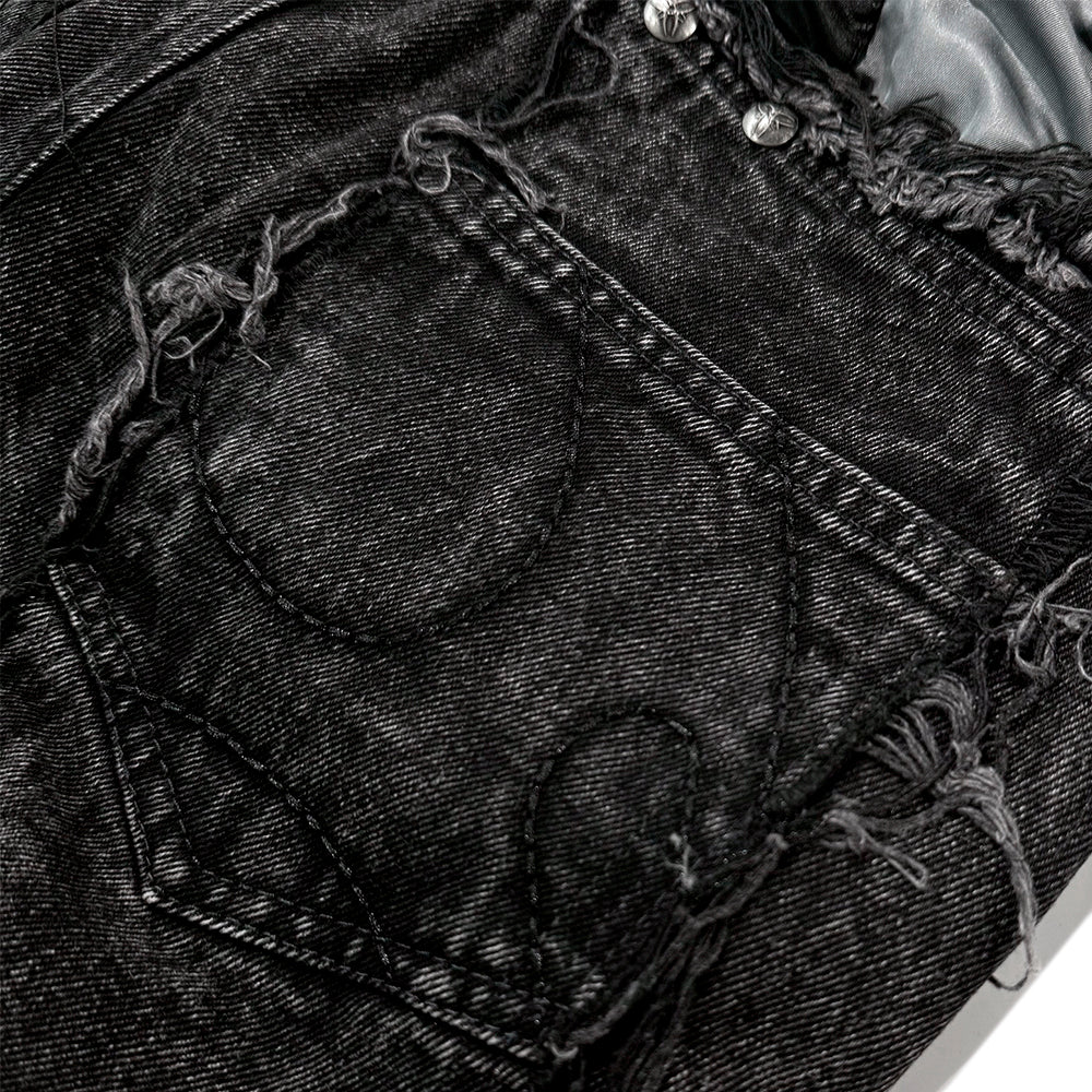 Tripple Layer Waxed Flared Jeans