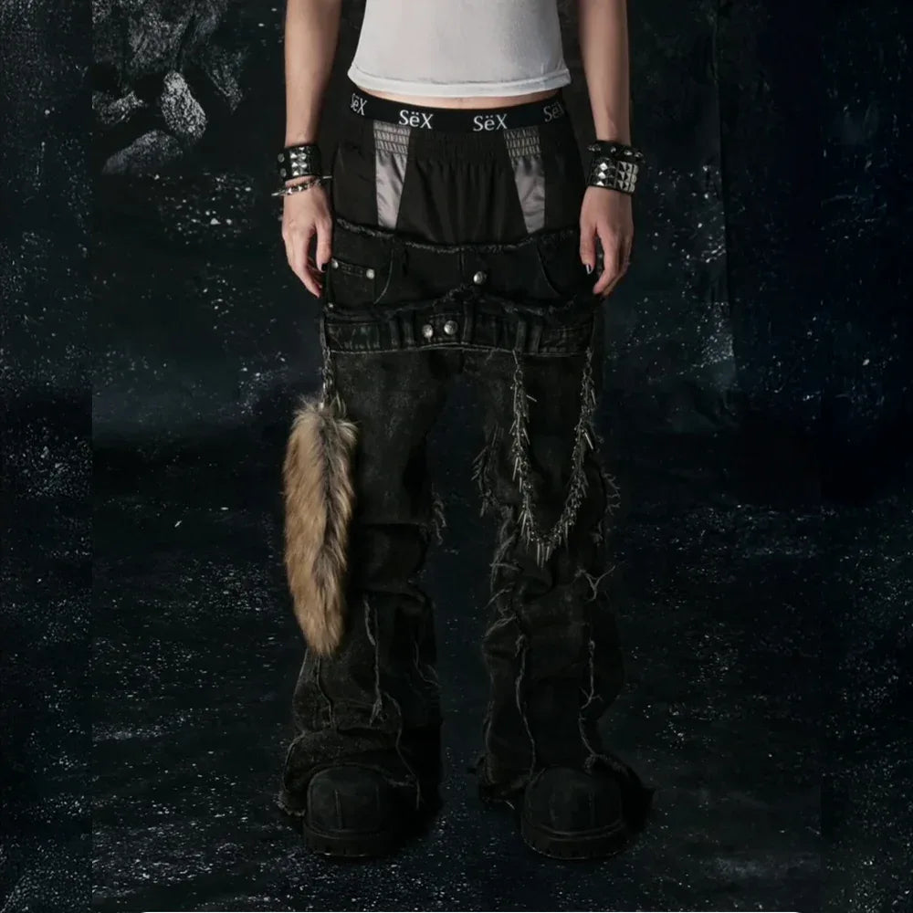 Tripple Layer Waxed Flared Jeans - COZY WORLDWIDE - VENTURER