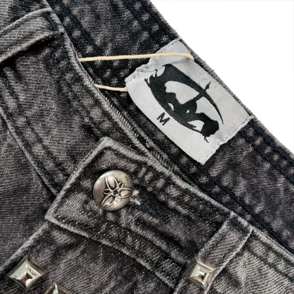 Leopard Waxed Grey Baggy Jeans - COZY WORLDWIDE - VENTURER