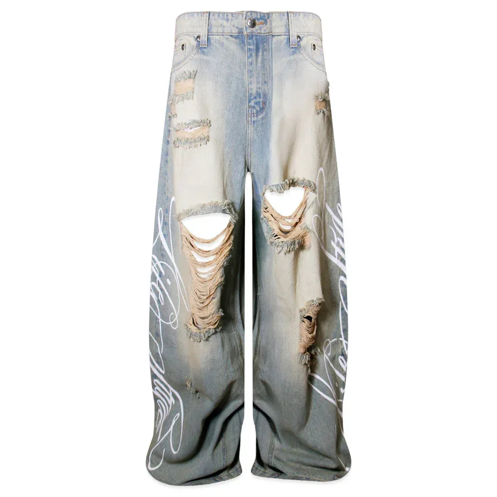 Lifestyle Vintage Waxed Baggy Jeans - COZY WORLDWIDE - VENTURER