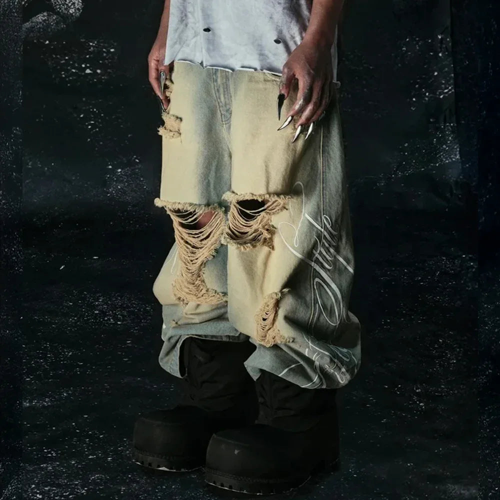 Lifestyle Vintage Waxed Baggy Jeans - COZY WORLDWIDE - VENTURER