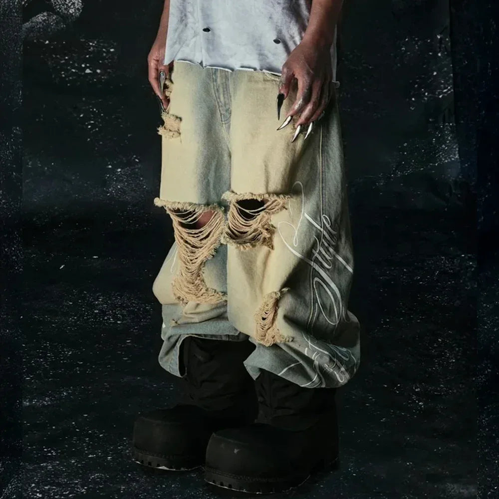 Lifestyle Vintage Waxed Baggy Jeans - COZY WORLDWIDE - VENTURER