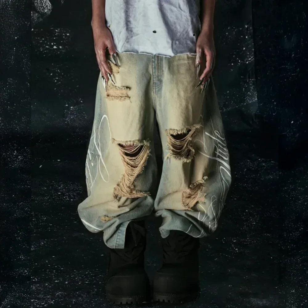 Lifestyle Vintage Waxed Baggy Jeans - COZY WORLDWIDE - VENTURER