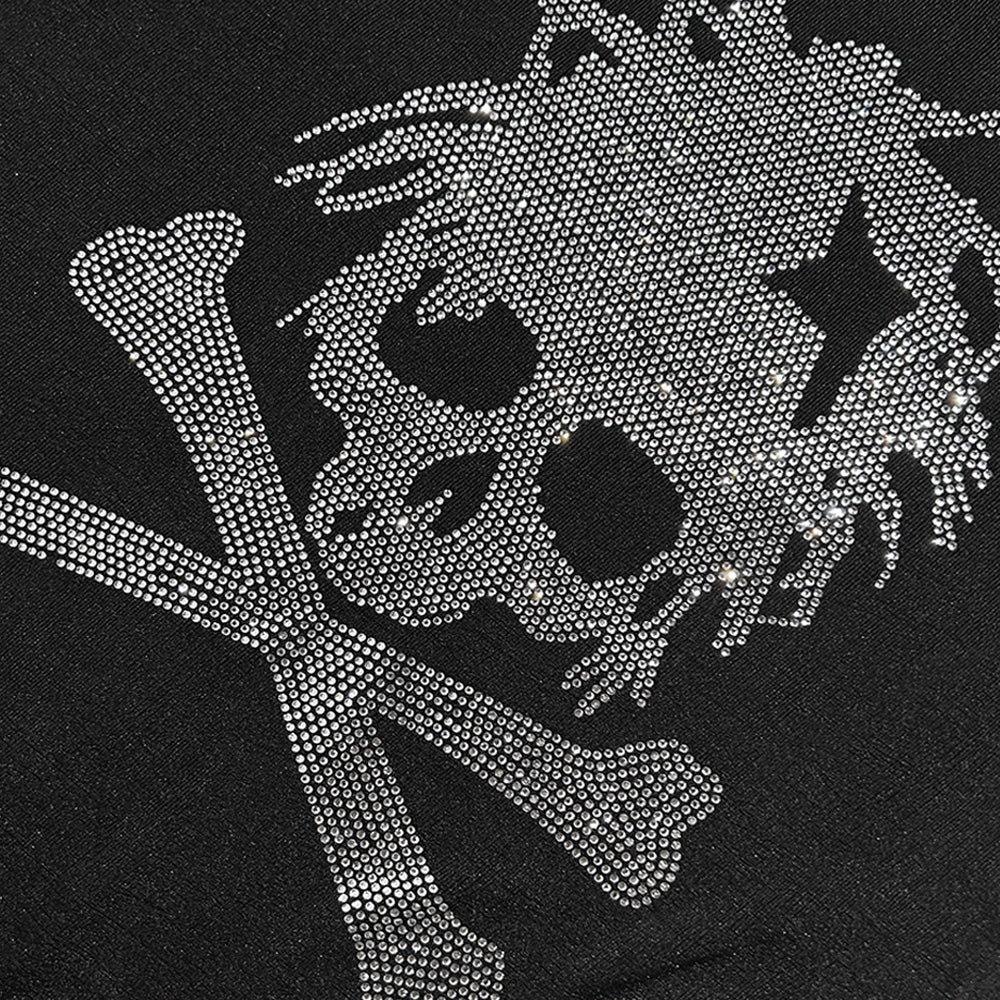 </2 Moreflex Rhinestone Skull T-Shirt