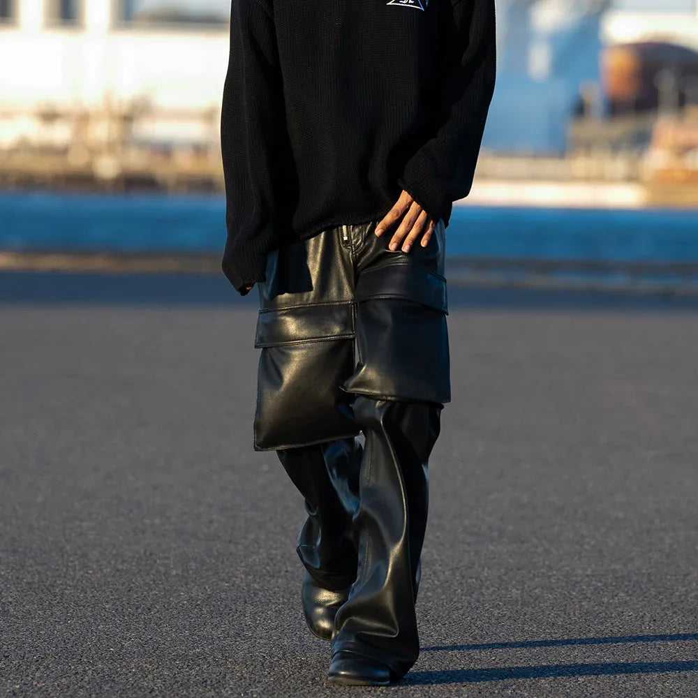 Faux Leather Cargo Pants V2 - LAST NEST - VENTURER