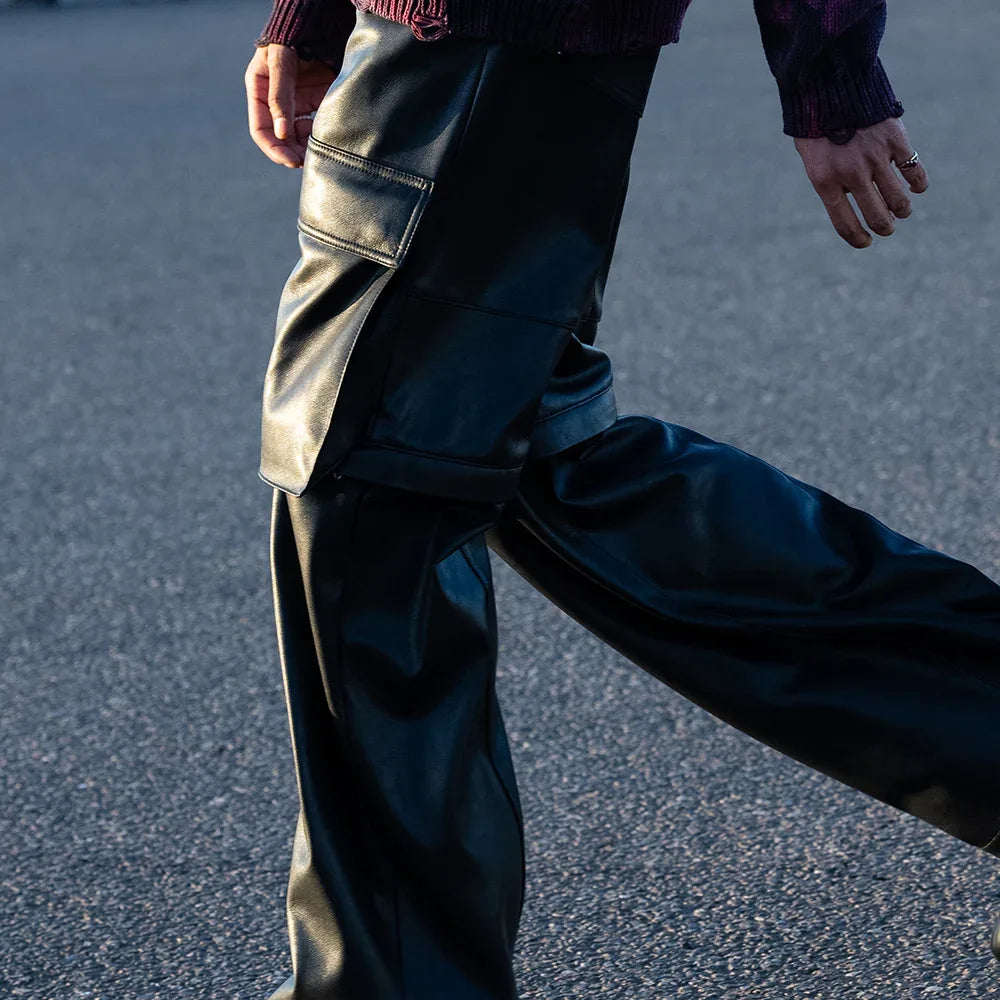 Faux Leather Cargo Pants V2 - LAST NEST - VENTURER