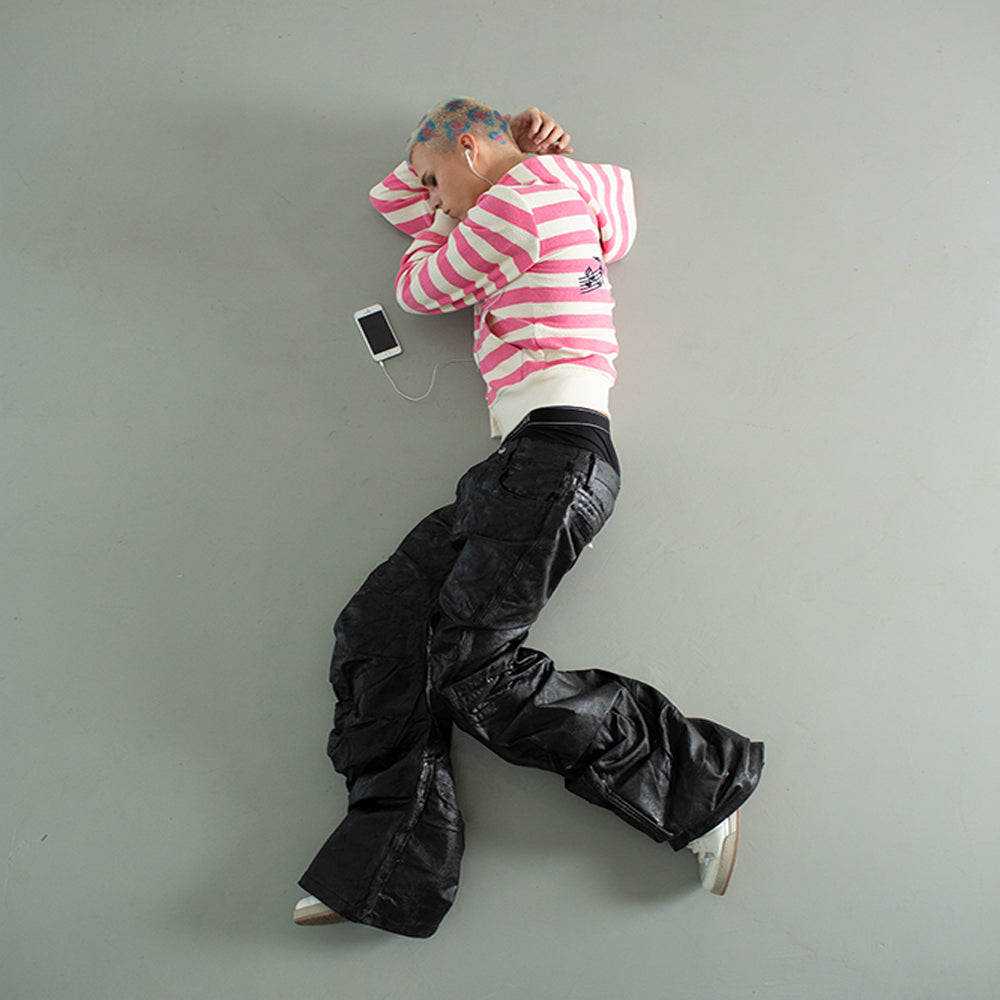 </2 Black Waxed Jeans