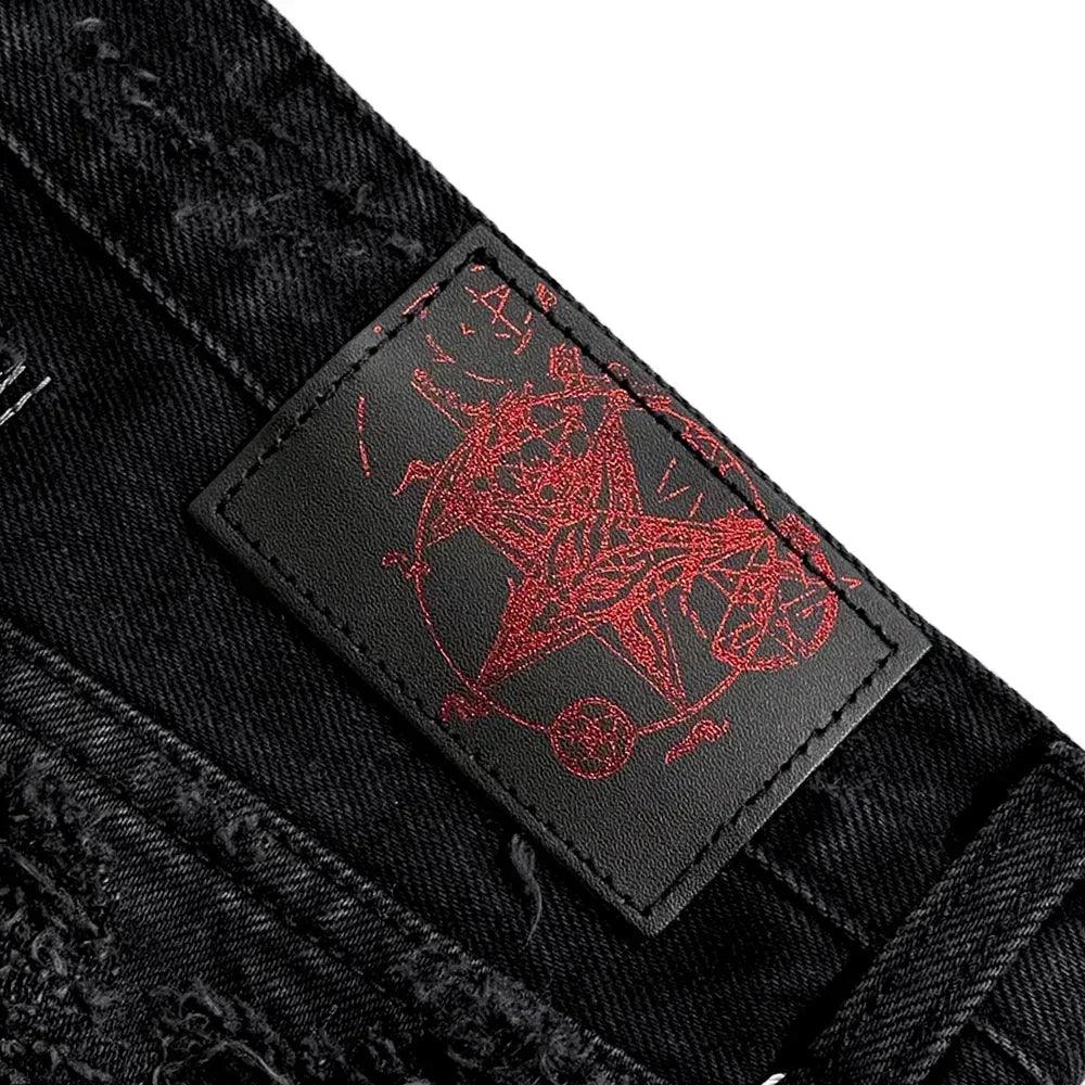 Multiple Boro Destroyed Flared Jeans - EMOstanceclub - VENTURER