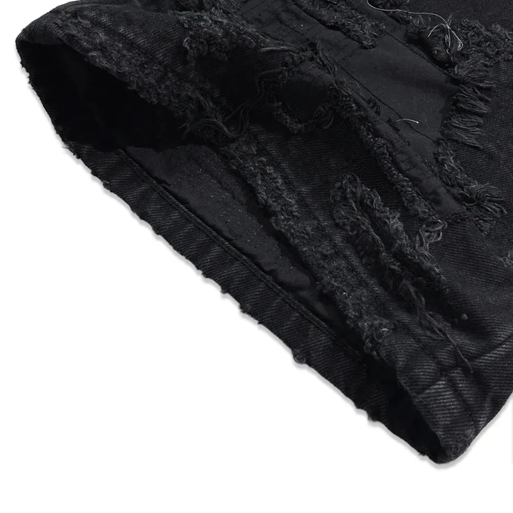 Multiple Boro Destroyed Flared Jeans - EMOstanceclub - VENTURER