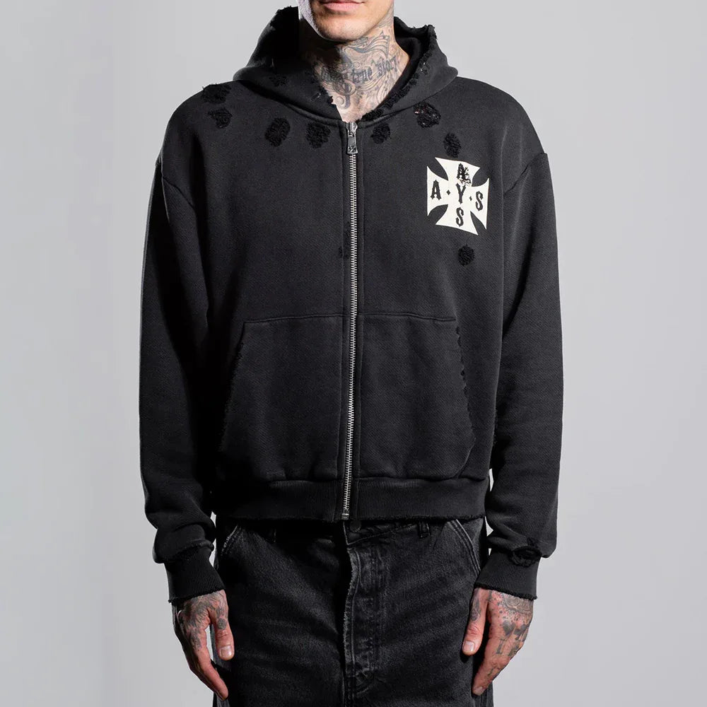 Cross Cropped Zip Hoodie - ASKYURSELF - VENTURER