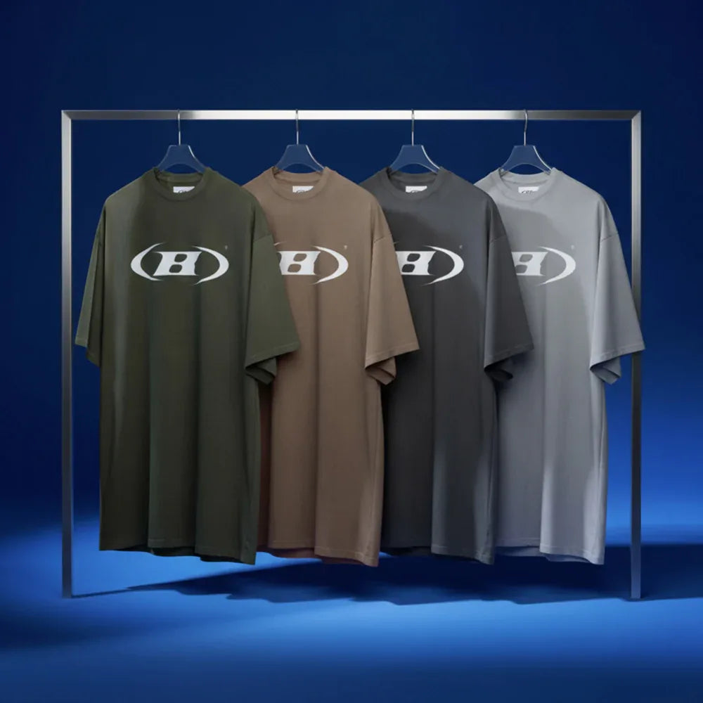 Blur B Logo Oversized T-Shirt - BORNTOWIN - VENTURER