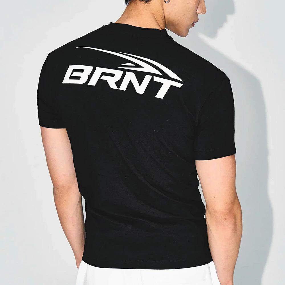 BRNT BACK LOGO MUSCLE FIT T-SHIRTS
