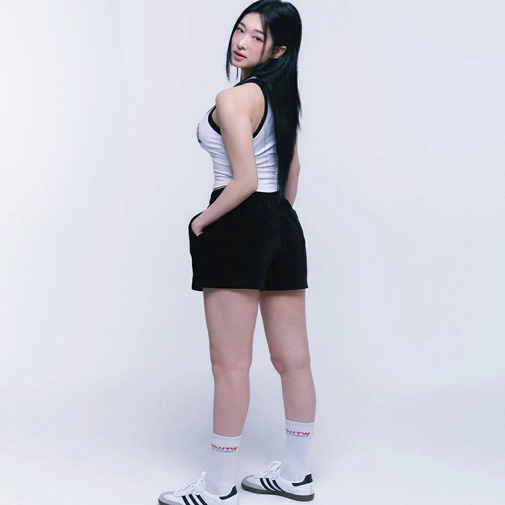 B CHROME VELOUR SHORTS
