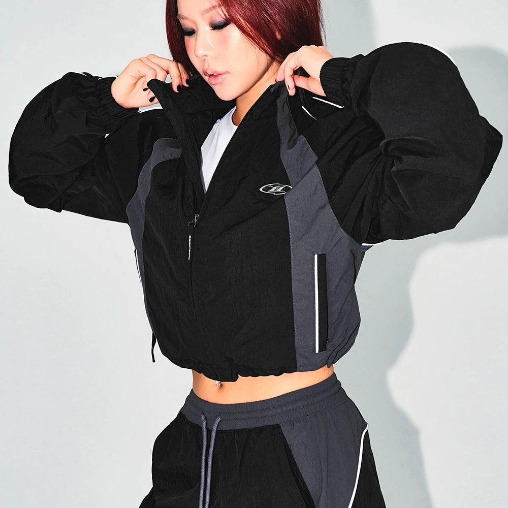 W NYLON BLOCK JACKET
