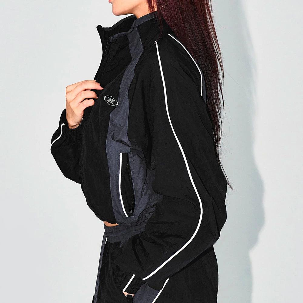 W NYLON BLOCK JACKET
