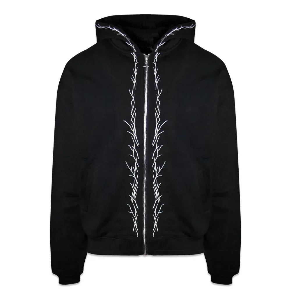 Stick Embroidery Zip Hoodie - LAST NEST - VENTURER