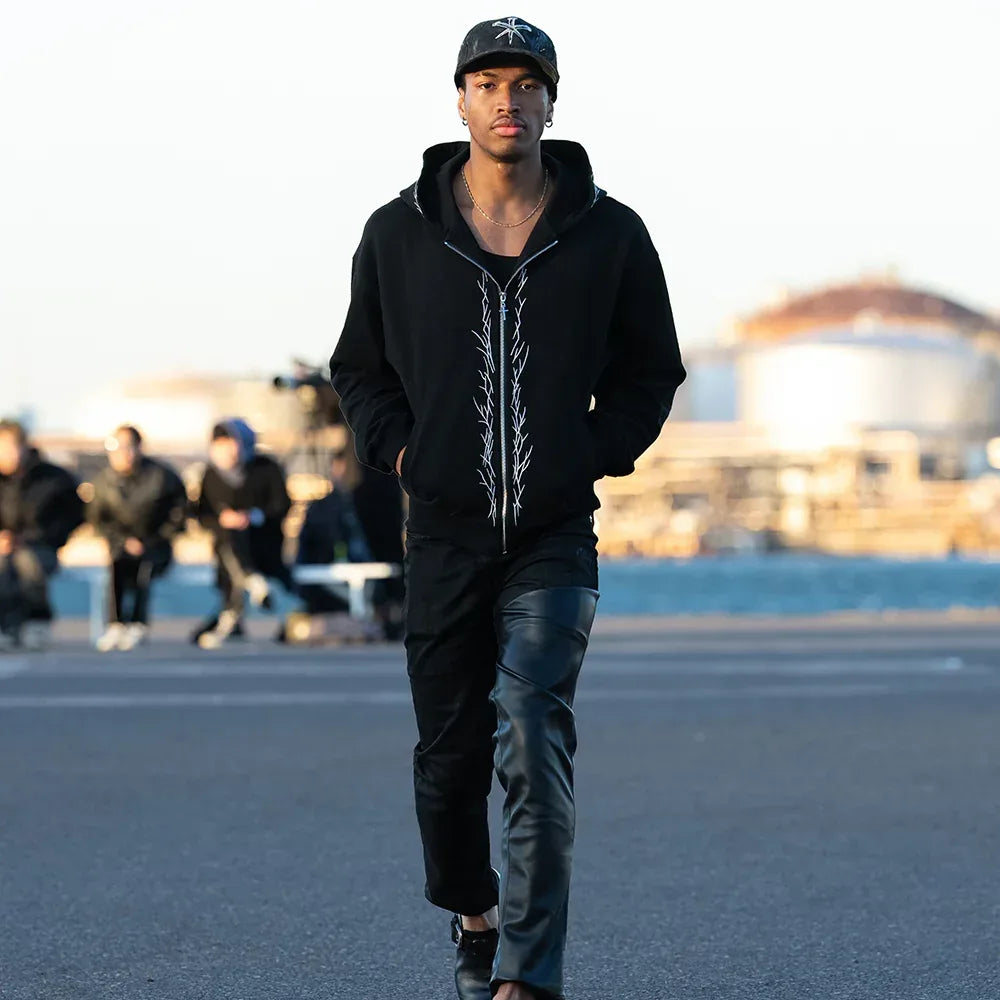 Stick Embroidery Zip Hoodie - LAST NEST - VENTURER