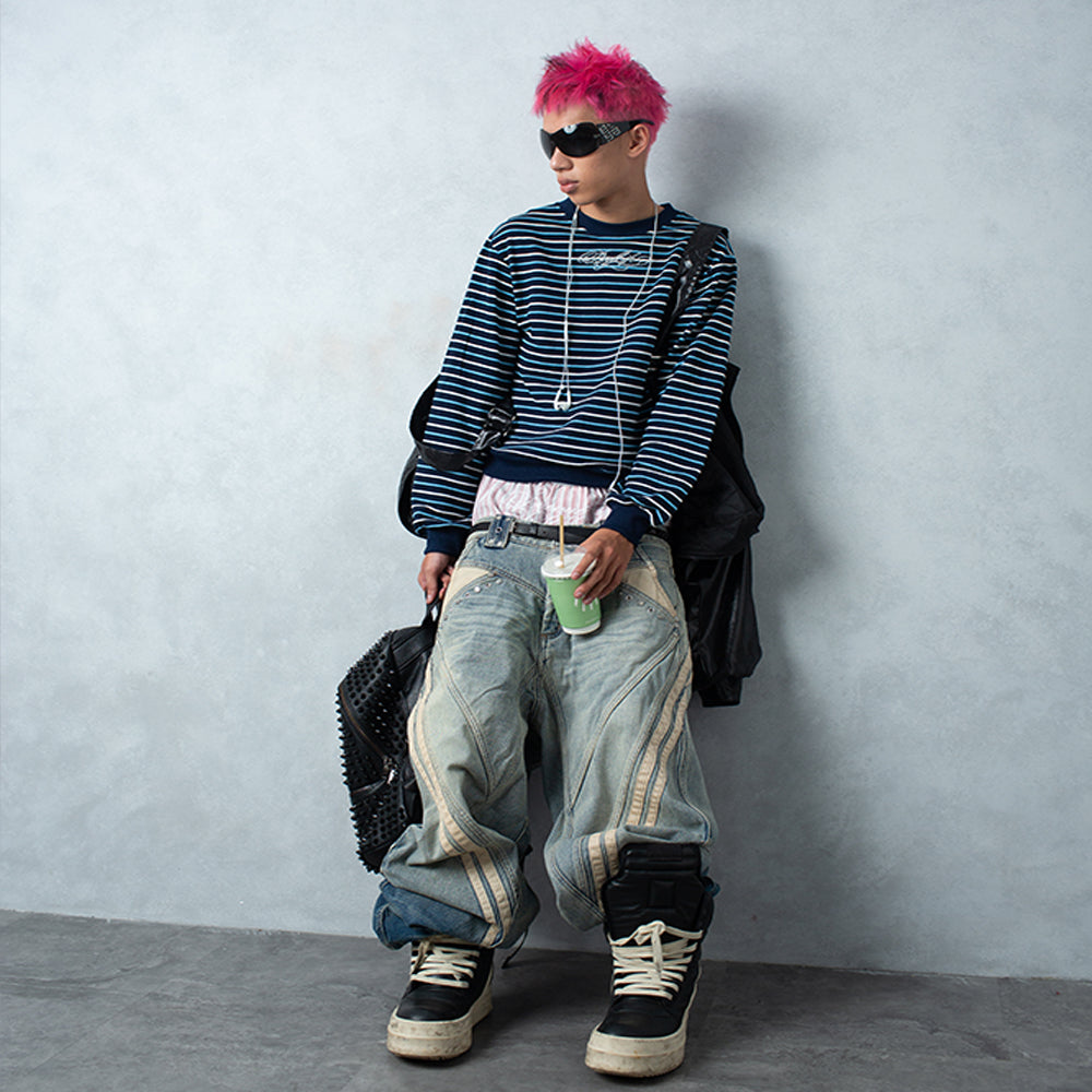 </2 Blue Track Jeans