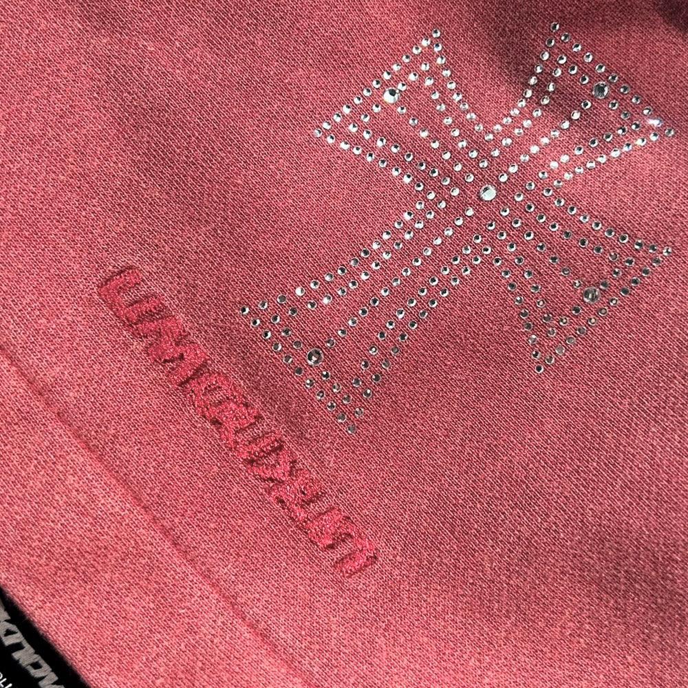 Outline Cross Rhinestone Zip Hoodie - UNKNOWN LONDON - VENTURER