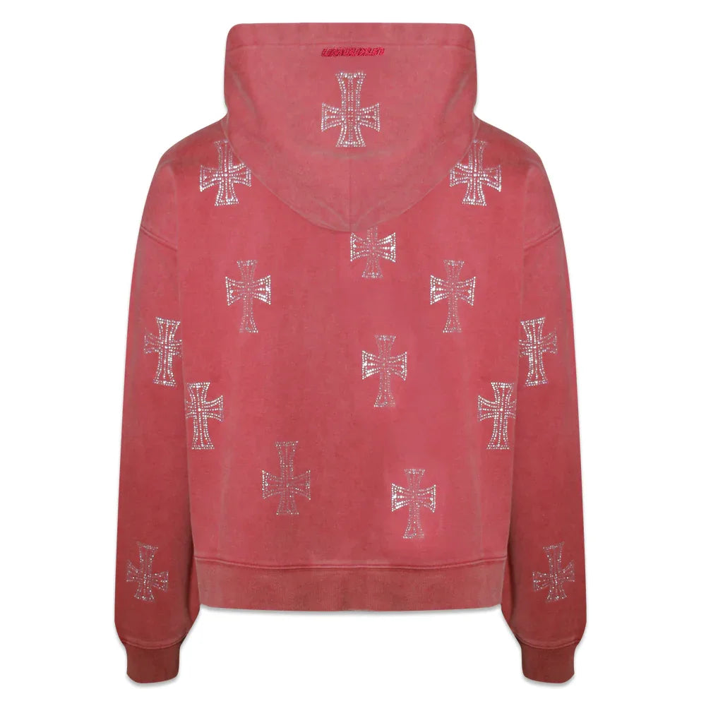 Outline Cross Rhinestone Zip Hoodie - UNKNOWN LONDON - VENTURER